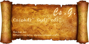 Csipkó Győző névjegykártya